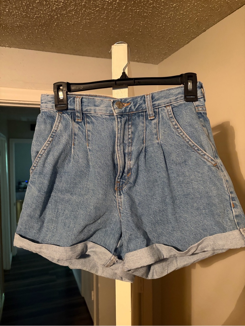 Topshop High-Waist Light Blue Denim Shorts